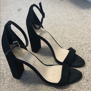 Vince Camuto Black Ankle Strap Block 4” Heel